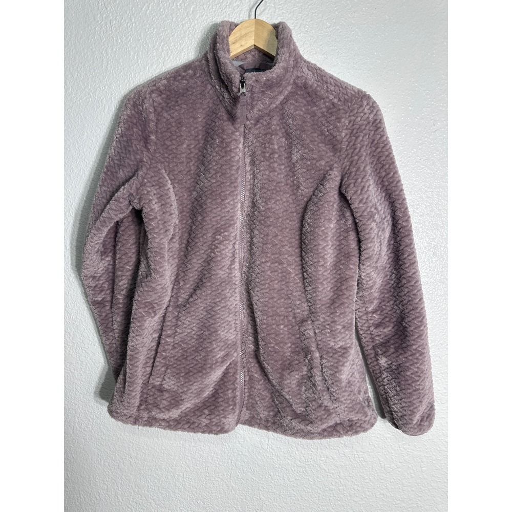 FREE2B Women's Size M Lavender Textured Fleece Zip Up Jacket